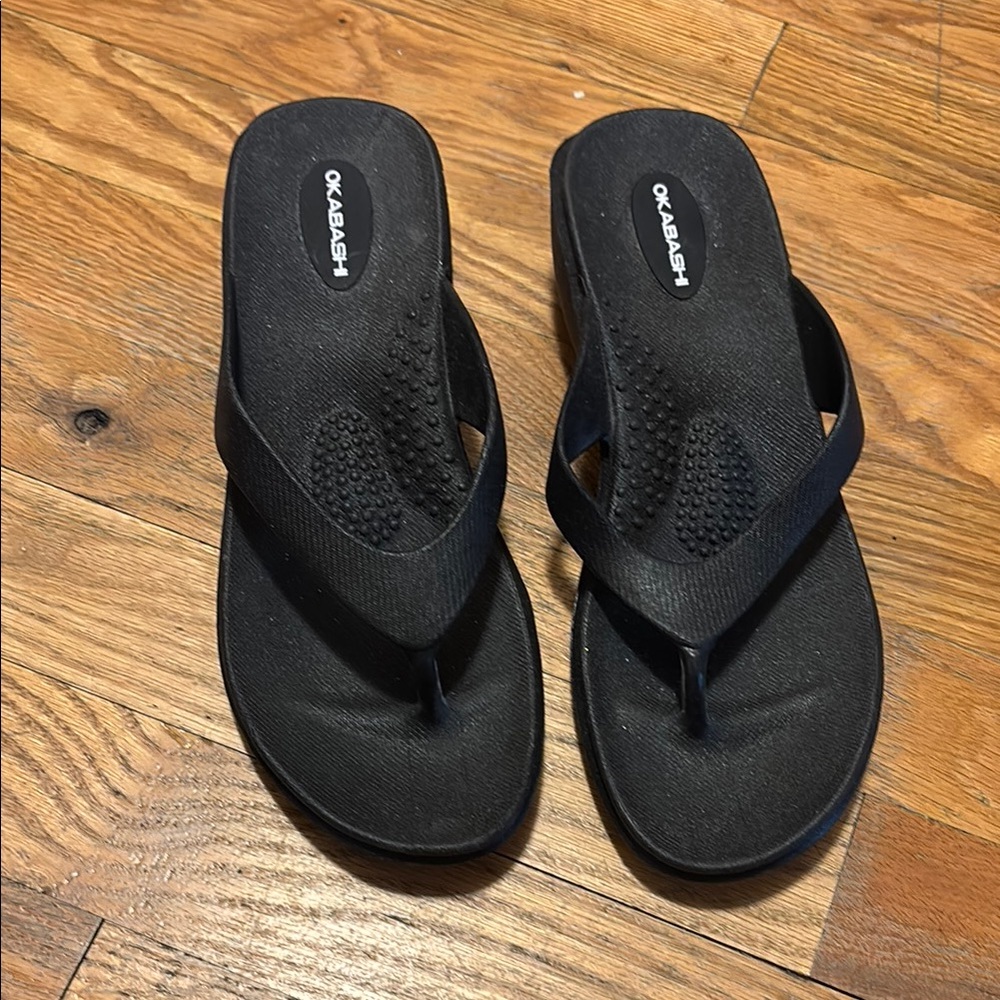 Okabashi Black Flip Flops